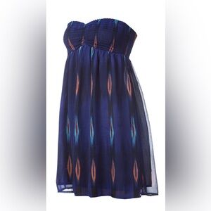 Roxy Navy mini strapless sun dress